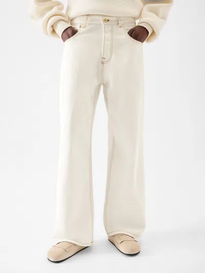 Jacquemus Le De Nimes Wide Leg Jeans In White