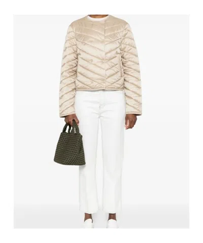 Hugo Boss Pranella Quilted Chevron Jacket In Neutral