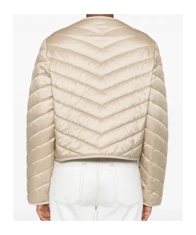 Hugo Boss Pranella Quilted Chevron Jacket In Neutral