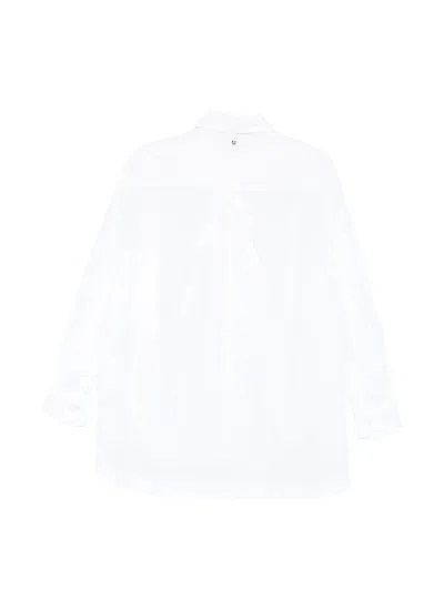 Hugo Boss Curved-hem Cotton Shirt In White