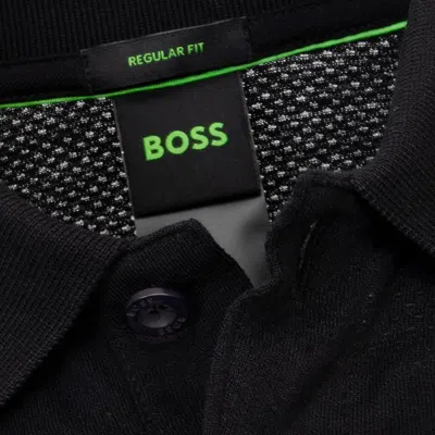Hugo Boss Paddy Polo Shirt With Drop-needle Stitching In Black