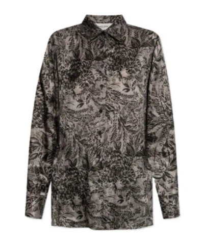 Golden Goose Deluxe Brand Printed Buttoned Shirt In Black