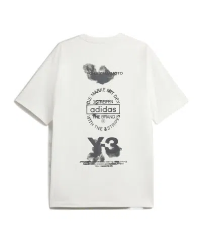 Y-3 Cotton Crew Neck T-shirt With Graphic Print In White