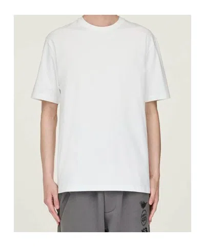Y-3 Cotton Crew Neck T-shirt With Graphic Print In White
