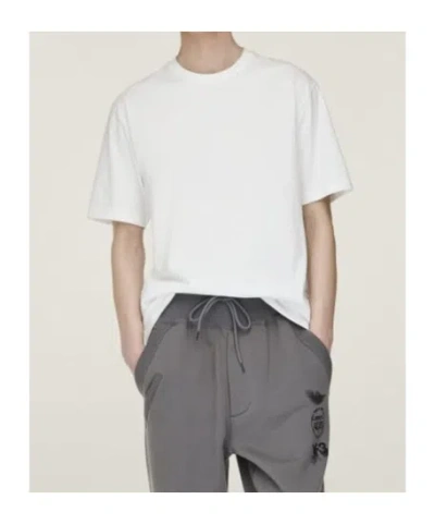 Y-3 Cotton Crew Neck T-shirt With Graphic Print In White