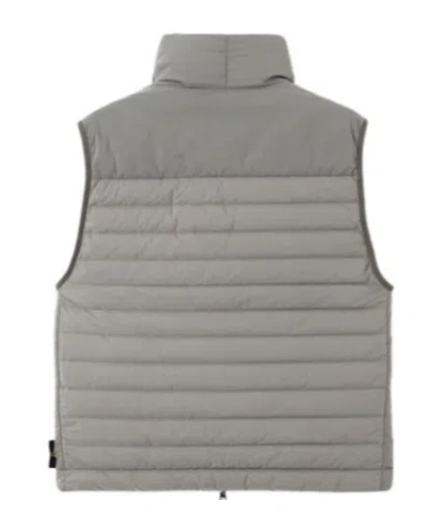 Stone Island Down Vest With Seamless Feather Tunnels And Anti-drop In Gray