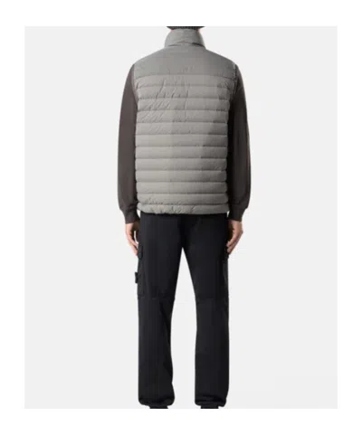 Stone Island Down Vest With Seamless Feather Tunnels And Anti-drop In Gray