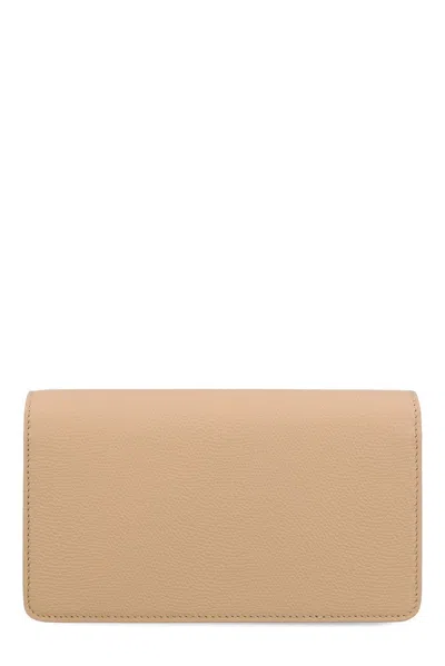 Valentino Womens Rose Sand Vlogo Signature Leather Mini Shoulder Bag In Brown