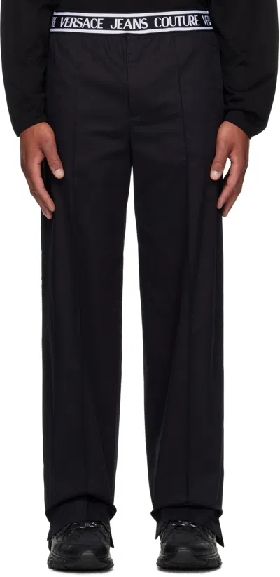 Versace Jeans Elastic Waist Casual Pants In Black