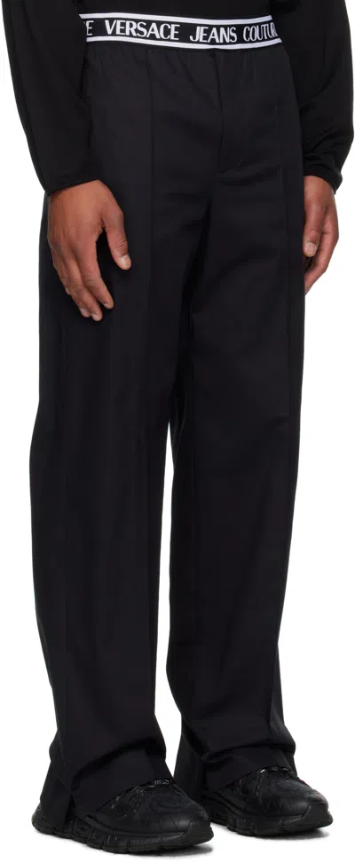 Versace Jeans Elastic Waist Casual Pants In Black