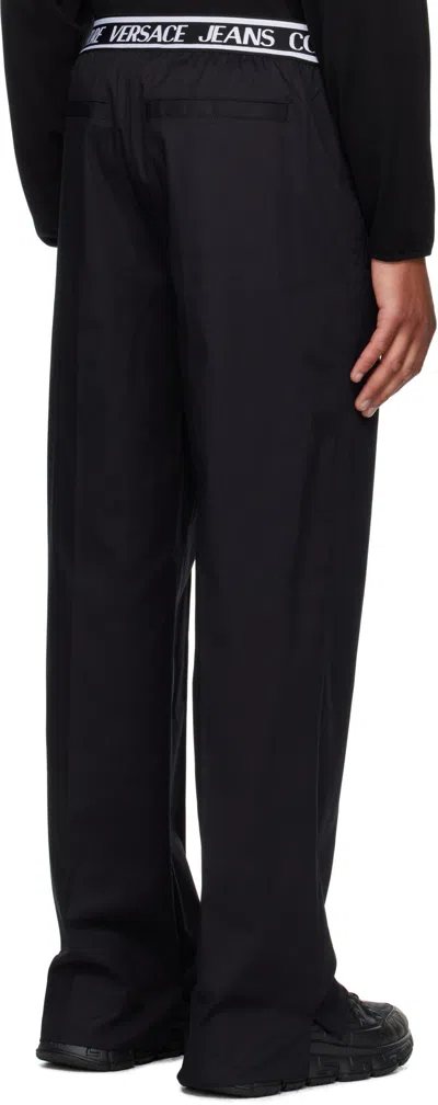 Versace Jeans Elastic Waist Casual Pants In Black