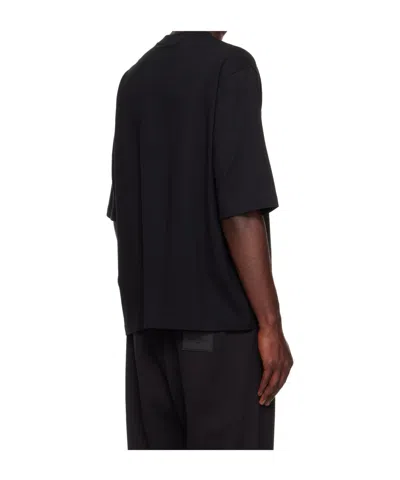 We11 Done Black Printed University T-shirt In Black