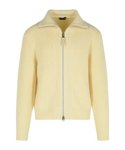 Tom Ford Long-sleeved Knitted Cardigan In Neutral
