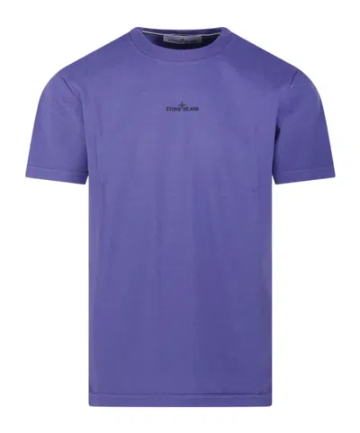 Stone Island Compass-logo Short-sleeve T-shirt In Purple