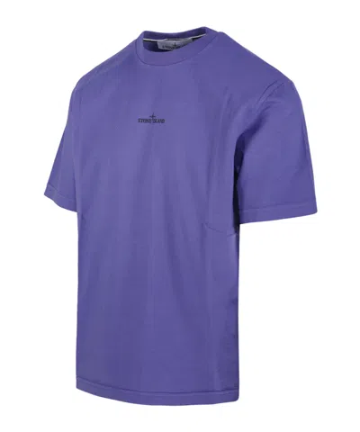 Stone Island Compass-logo Short-sleeve T-shirt In Purple