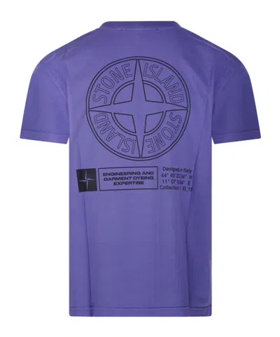 Stone Island Compass-logo Short-sleeve T-shirt In Purple