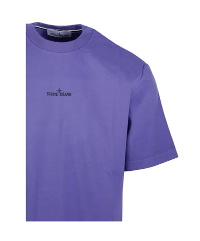 Stone Island Compass-logo Short-sleeve T-shirt In Purple