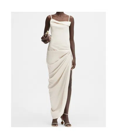 Jacquemus Saudade Draped Open-back Maxi Dress