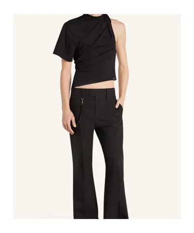 Courrèges Twist Asymmetrical Top In Black