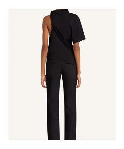Courrèges Twist Asymmetrical Top In Black