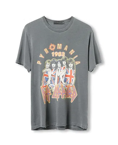 Junk Food Clothing Unisex Def Leppard Pyromania Vintage Tee In Gray