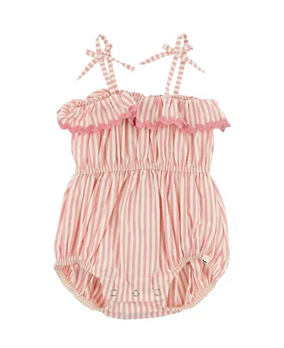 Oh Baby ! Girls' Harriet Ruffle Romper - Cabana - Baby In Pink