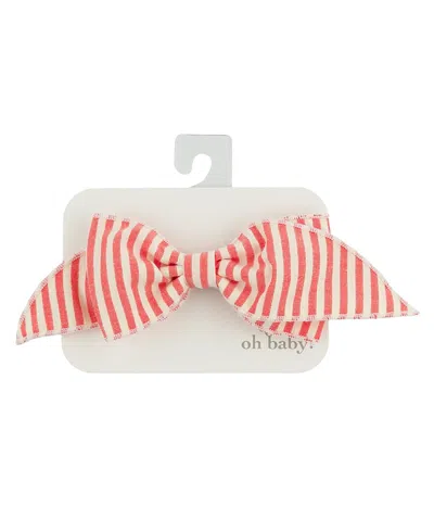 Oh Baby ! Girls' Scarlett Bow On Cabana Clip - Baby In Red