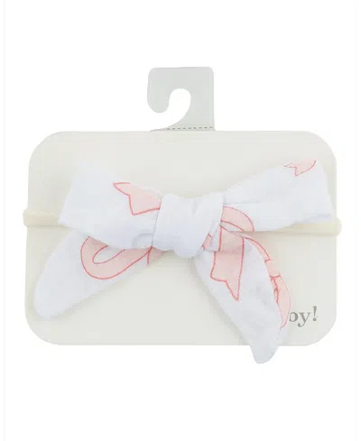Oh Baby ! Girls' Tie Bow Big Bows In Pink Tie Bow Headband - Baby In White