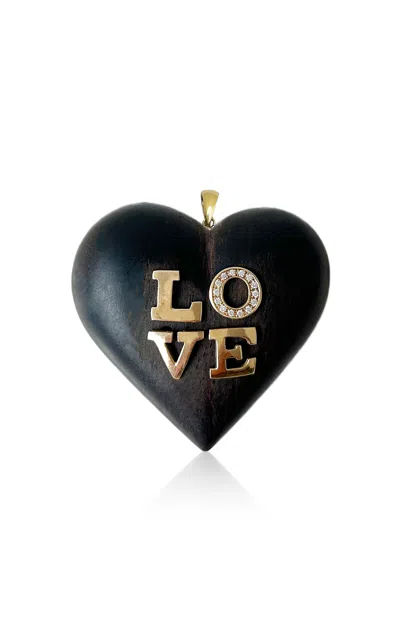 Haute Victoire 14k Yellow Gold; Diamond And Ebony Charm