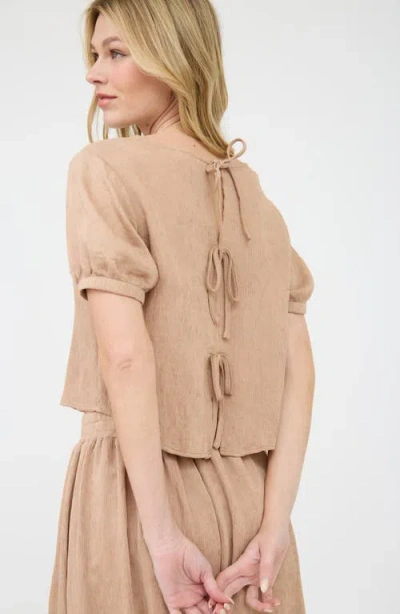 Blu Pepper Puff Sleeve Top