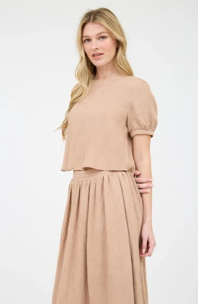 Blu Pepper Puff Sleeve Top