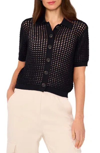 Halogen ® Openwork Short Sleeve Cardigan