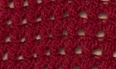 Halogen ® Openwork Short Sleeve Cardigan In Red