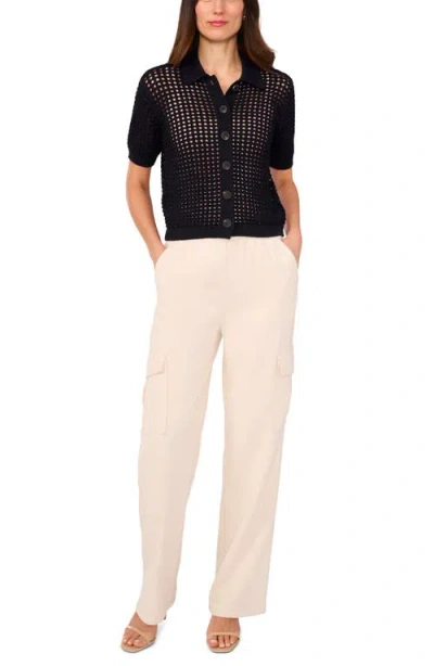 Halogen ® Openwork Short Sleeve Cardigan