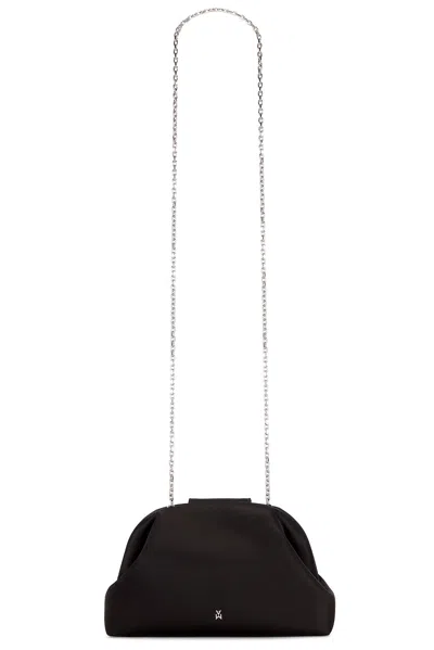 Amina Muaddi Satin Finish Shoulder Bag With Embellished Buckle