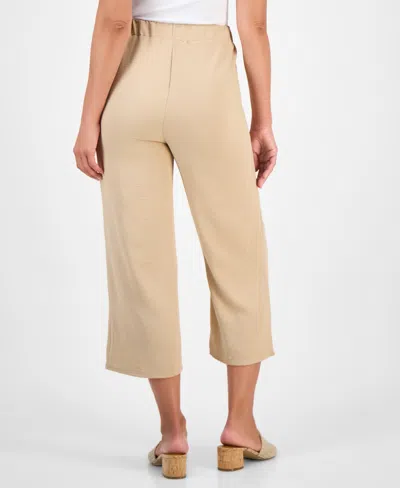 Style & Co Petite High-rise Pull-on Wide-leg Pants, Exclusively At Macy's In Brown