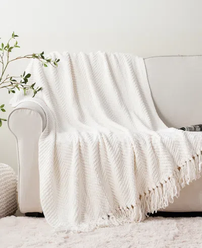 Battilo Herringbone Chenille Knit Throw, 50" X 60"