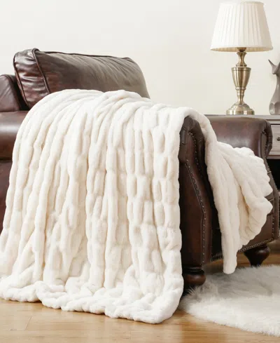 Battilo Luxurious Reversible Rabbit Faux Fur Throw, 60" X 80"