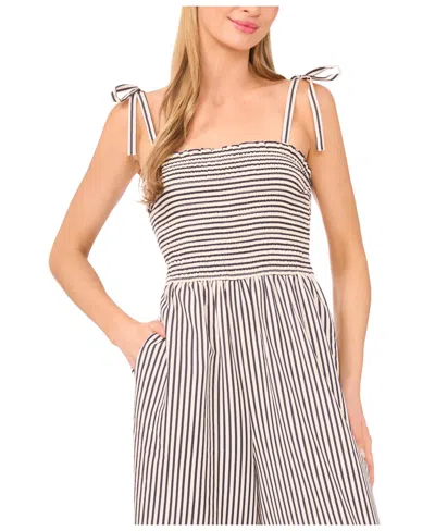 Cece Women's Tie Strap Smocked Bodice Jumpsuit