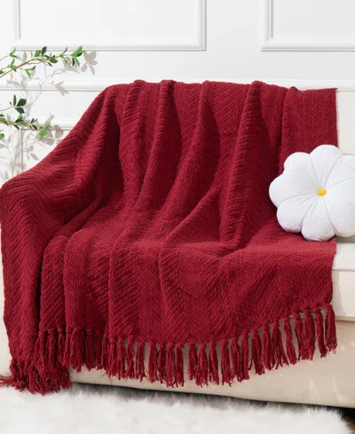 Battilo Herringbone Chenille Knit Throw, 60"x 80"