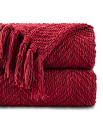 Battilo Herringbone Chenille Knit Throw, 60"x 80"