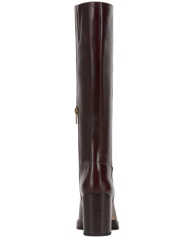 Vince Camuto Womens Zipper Man Made Knee-high Boots In Brown
