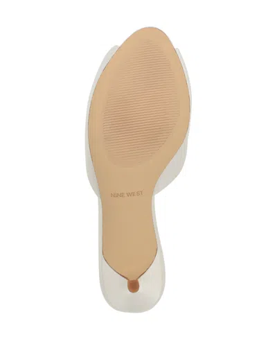 Nine West Women's Luvlie Bridal Satin Peep Toe Kitten Heel Pumps