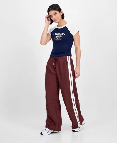 Celebrity Pink Juniors' Drawstring Side-stripe Track Pants