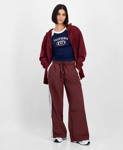 Celebrity Pink Juniors' Drawstring Side-stripe Track Pants