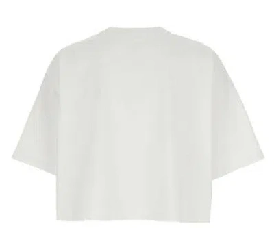Bottega Veneta White Cropped T-shirt With Heart Detail On The Pocket In Cotton Woman