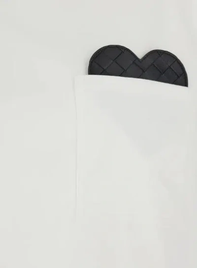 Bottega Veneta White Cropped T-shirt With Heart Detail On The Pocket In Cotton Woman