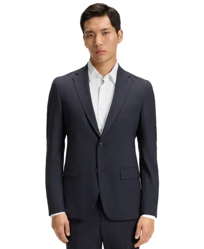 Hugo Boss Boss Huge Check Virgin Wool Suit In Blue