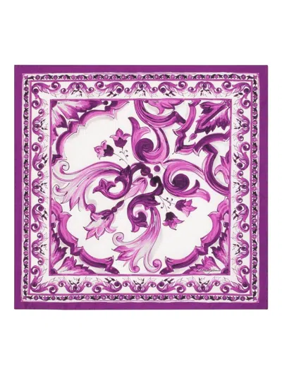 Dolce & Gabbana Majolica-print 50x50 Silk Twill Foulard