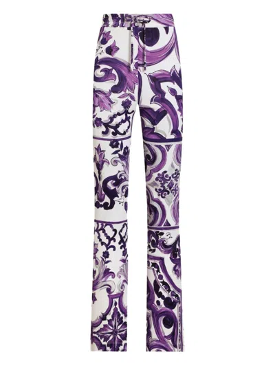 Dolce & Gabbana Majolica-print Flared Trousers